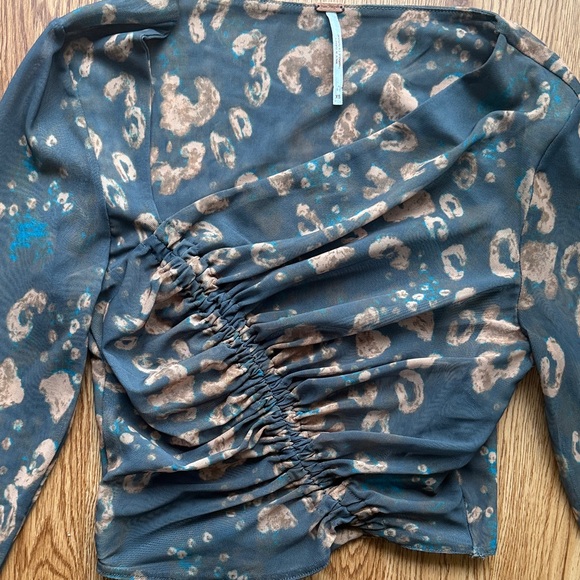 Free People Leopard Print Long Sleeve Top - Picture 3 of 7